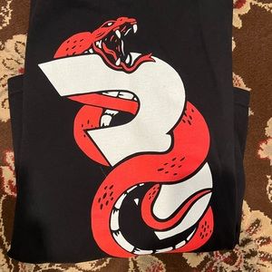 CBum Red Snake 3 black Large shirt, neck collar cut